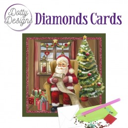 Carte Broderie Diamant - Liste du Père Noël - DDDC1153