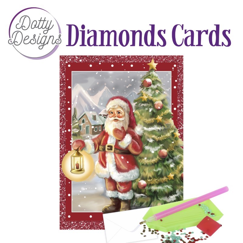 Carte Broderie Diamant - Lanterne du Père Noël - DDDC1154