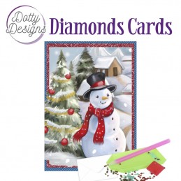 Carte Broderie Diamant - Bonhomme de neige - DDDC1158