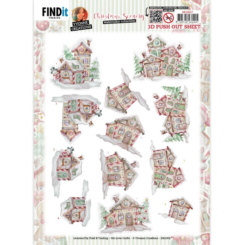 Carte 3D prédéc. - SB10817 - Christmas scenery - Maisons à Noël