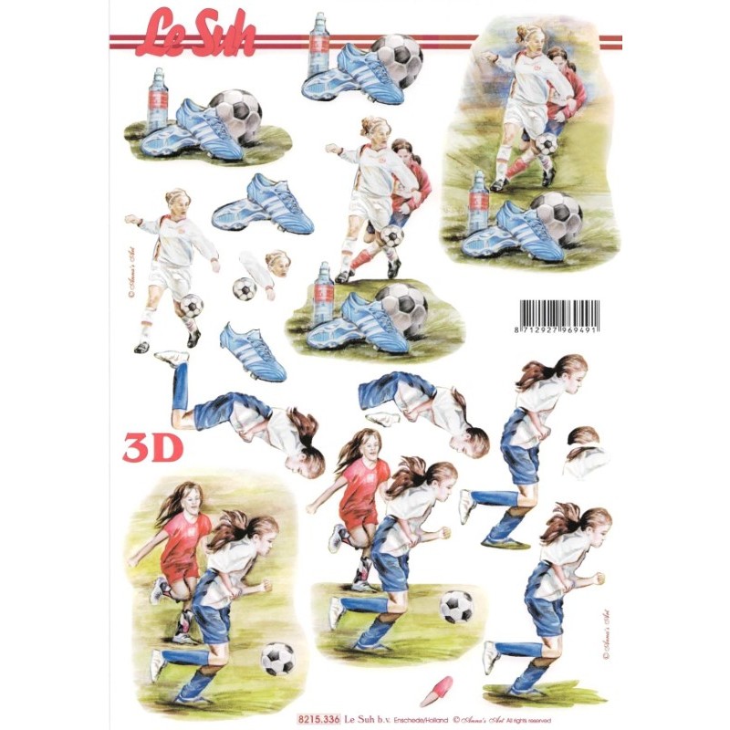 Carte 3D à découper - 8215336 - Football féminin
