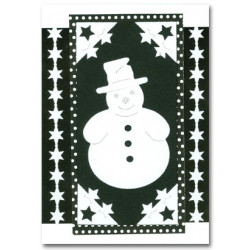 Stickers - 7105 - bonhomme neige - Blanc velours