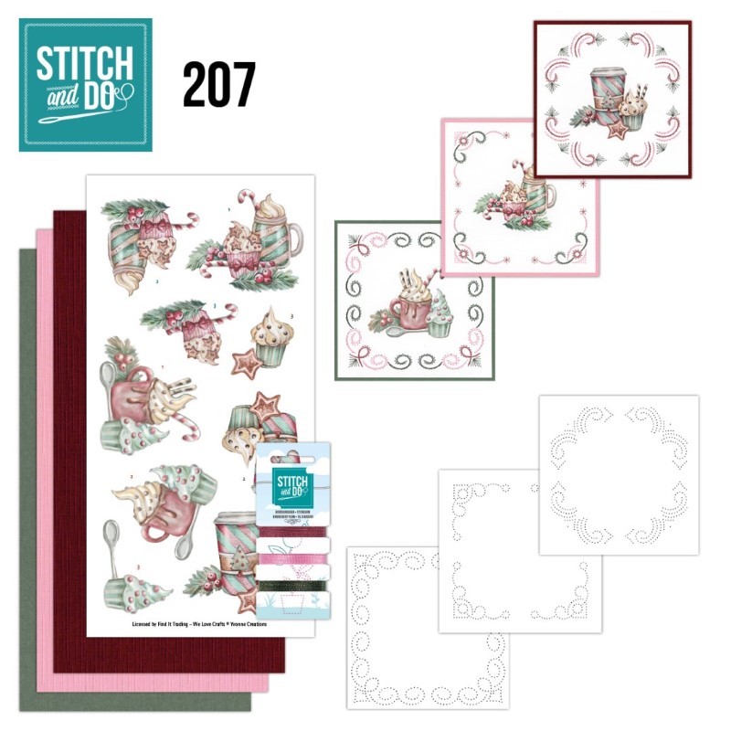 Stitch and do 207 - kit Carte 3D broderie - Le monde de Noël