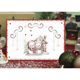 Carte 3D à découper - CD12011 - Christmas scenery - Bonhomme de neige