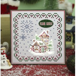 Carte 3D à découper - CD12012 - Christmas scenery - Maisons dans la neige