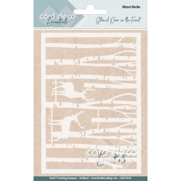 Pochoir Card déco - mixed media - Cerf dans la forêt - CDEST020
