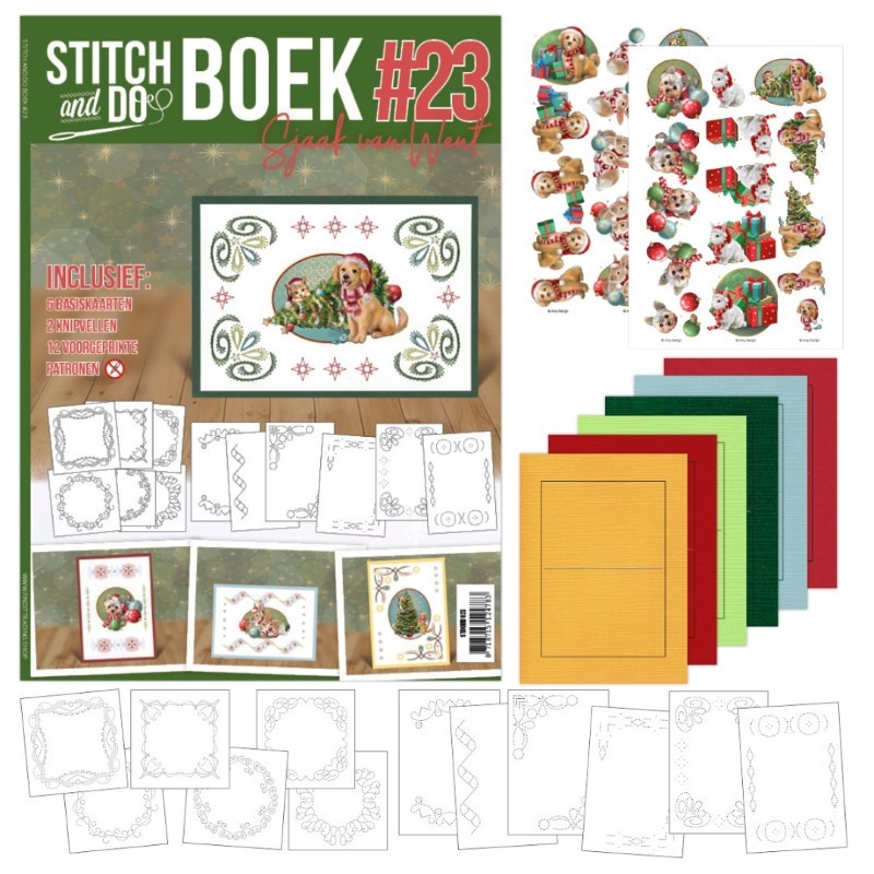 Stitch and Do Livre n°23 - Kit Carte 3D à broder - Animaux à Noël