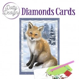 Carte Broderie Diamant - Renard dans la neige - DDDC1162