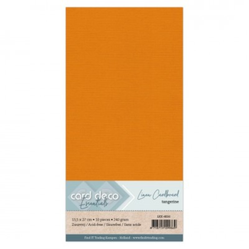 Carte 13.5 x 27 cm uni Tangerine paquet de 10 Carte 13.5 x 27 cm uni Tangerine paquet de 10