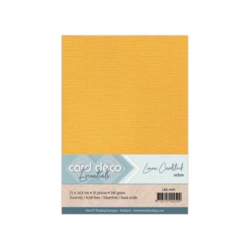 Carte 14.5 x 21 cm uni Jaune ocre paquet de 10