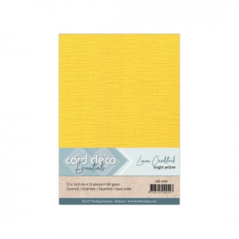 Carte 14.5 x 21 cm uni Jaune canari paquet de 10