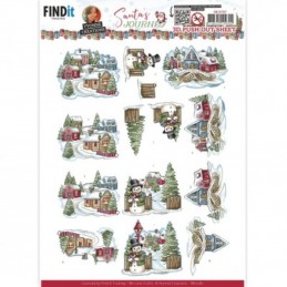 Carte 3D prédéc. - SB10787 - Santa' Journey - Village de Noël