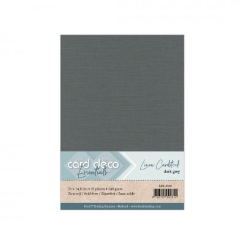 Carte 14.5 x 21 cm uni Gris foncé paquet de 10