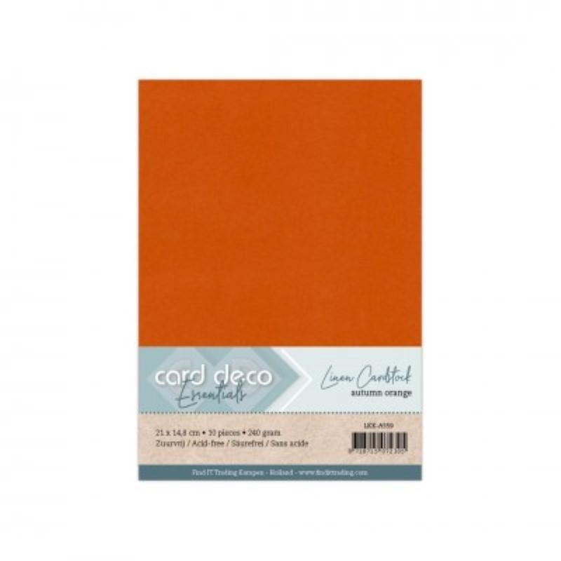 Carte 14.5 x 21 cm uni Orange automne paquet de 10