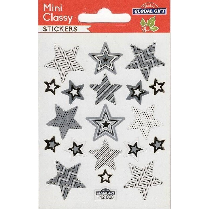 Stickers déco étoiles brillantes argent