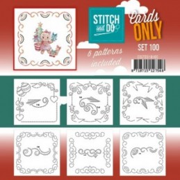 Cartes seules Broderie Stitch and do  - Set n°100