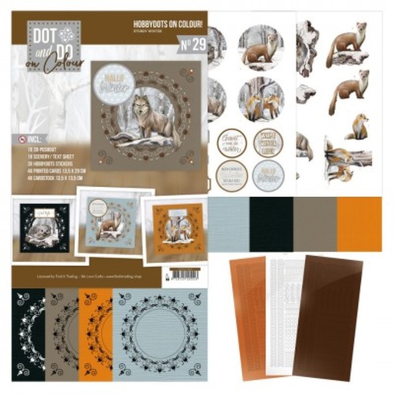 Dot and Do on Colour 29 - Kit Carte 3D - Animaux dans la neige