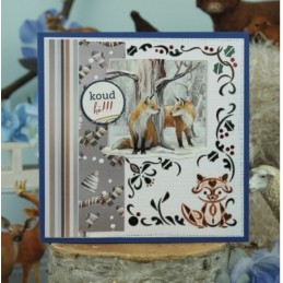Carte 3D prédéc. - SB10826 - Sturdy winter  - Elans loups et renards
