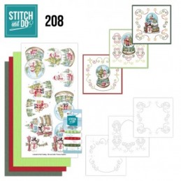 Stitch and do 208 - kit Carte 3D broderie - Le voyage du Père Noël