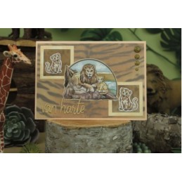 Carte 3D à découper - CD12030 - Zoo lion éléphants et ours
