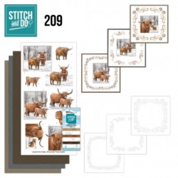 Stitch and do 209 - kit Carte 3D broderie - Vache Highland