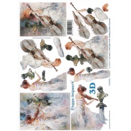 Carte 3D à découper -  Femme au violoncelle - 4169494
