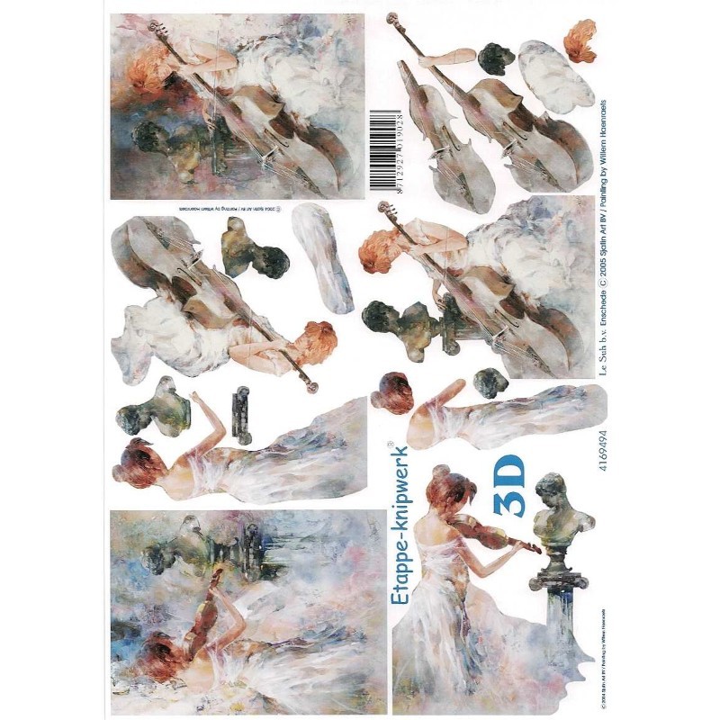 Carte 3D à découper -  Femme au violoncelle - 4169494