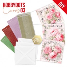 Kit  cartes Hobbydots N°3 - Fleurs roses