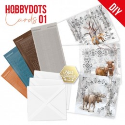 Kit  cartes imprimées Hobbydots N°1 - Animaux en hiver