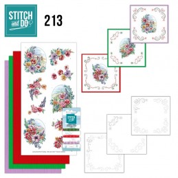 Stitch and do 213 - kit Carte 3D broderie - Fleur des champs