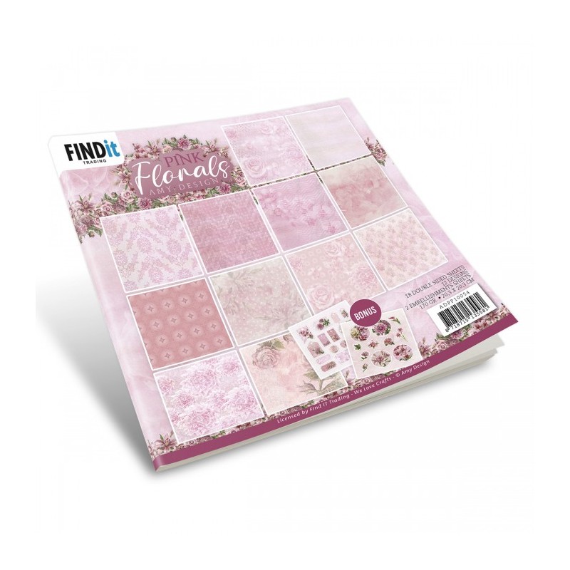 Bloc de papier - Amy Design - Pink Florals 20.3 x 20.3 - ADPP10054