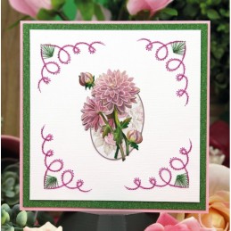 Carte 3D à découper - CD12105 - Pink Florals - Dahlia