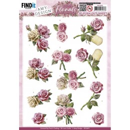 Carte 3D prédéc. - SB10895 - Pink Florals - Roses
