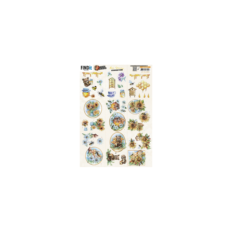 Carte 3D à découper - CD12021 - Bee honey - mini images Carte 3D à découper - CD12021 - Bee honey - mini images