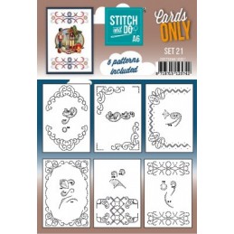 Cartes seules Broderie Stitch and do A6 - Set n°21