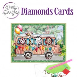 Carte Broderie Diamant - Bus de la jungle - DDDC1174
