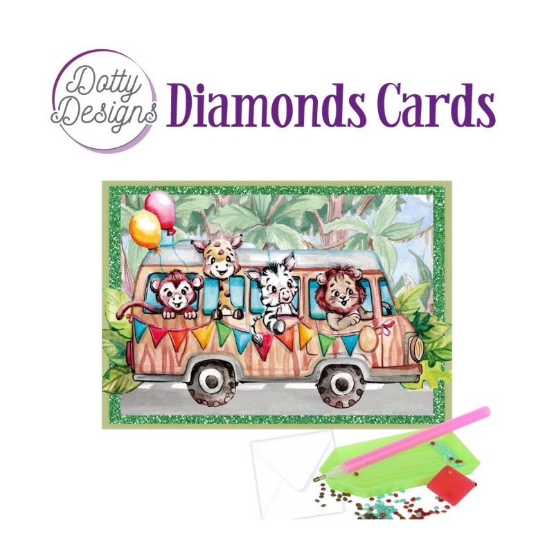 Carte Broderie Diamant - Bus de la jungle - DDDC1174