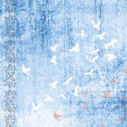 Bloc de papier - Happy blue birds - Papiers motifs 20.3x20.3