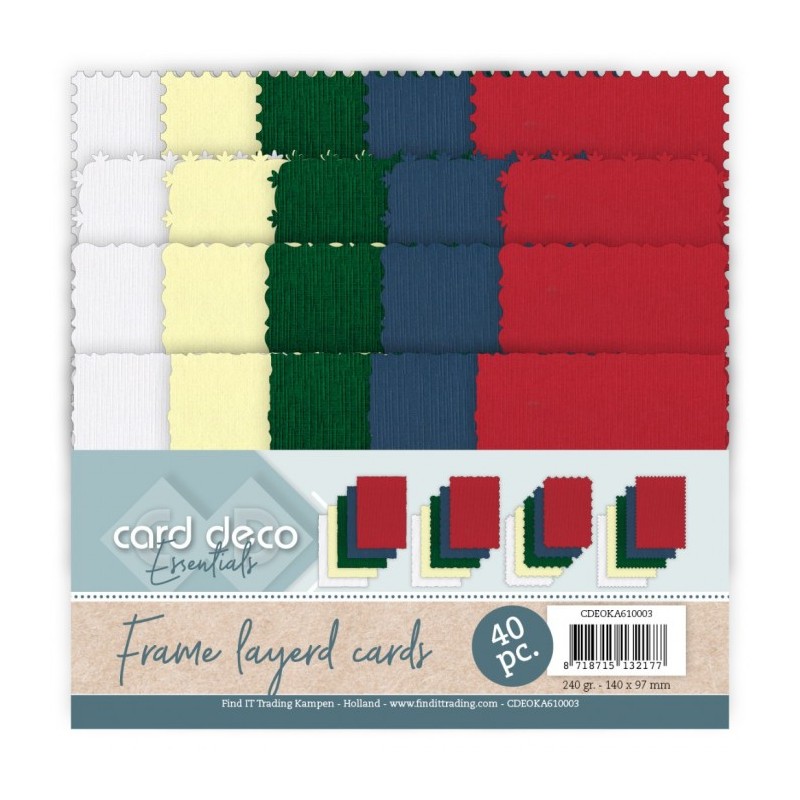 Paquet de 20 cartes ciselées A6 de 5 couleurs assorties