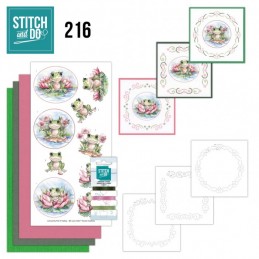 Stitch and do 216 - kit Carte 3D broderie - Grenouilles joyeuses