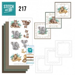 Stitch and do 217 - kit Carte 3D broderie - Jeunes animaux sauvages