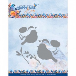 Matrice de coupe Die - Happy blue birds - Oiseaux et branches - BBD10003
