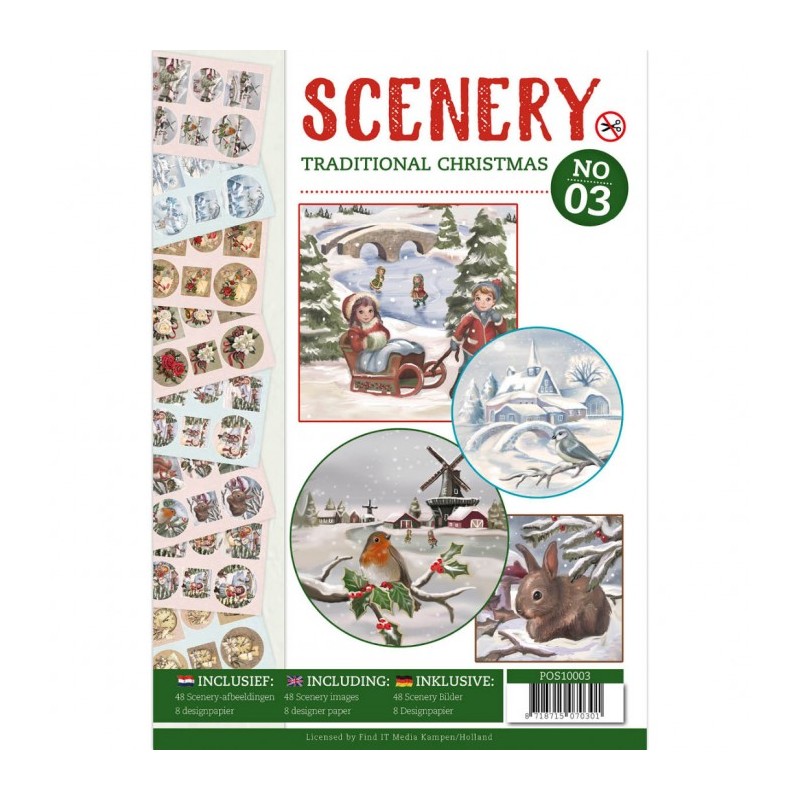 Livre Scenery A4 prédécoupé N°3 - Noël 48 images + papiers Livre Scenery A4 prédécoupé N°3 - Noël 48 images + papiers