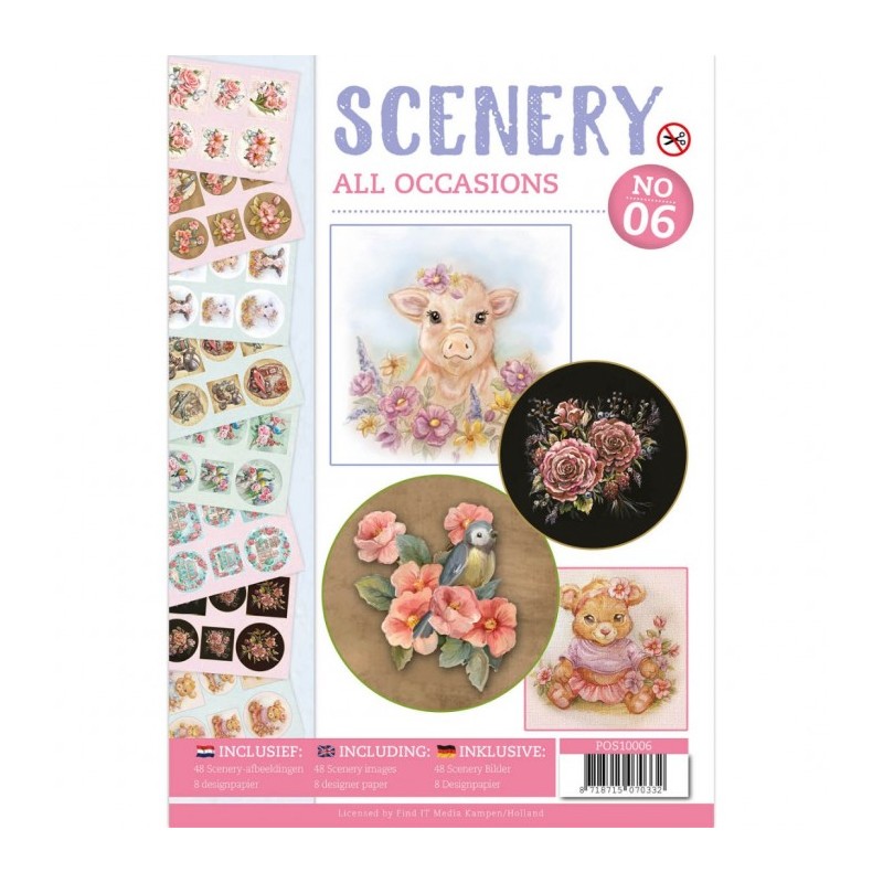 Livre Scenery A4 prédécoupé N°6 - Toutes occasions 48 images + papiers