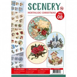 Livre Scenery A4 prédécoupé N°8 - Nostalgie de Noël 48 images + papiers