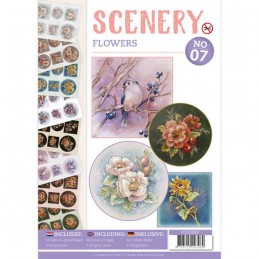 Livre Scenery A4 prédécoupé N°7 - Fleurs 48 images + papiers