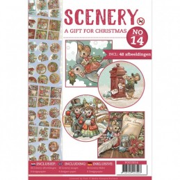 Livre Scenery A4 prédécoupé N°14 - Cadeau pour Noël 48 images + papiers