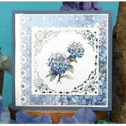 Carte 3D prédéc. - SB10911 - Fleurs bleues  - Hortensia - Blooming Blue