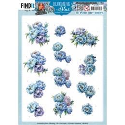 Carte 3D prédéc. - SB10912 - Fleurs bleues  - Myrtilles - Blooming Blue