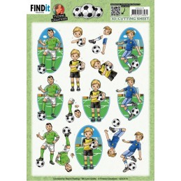 Carte 3D à découper - CD12173 - Jeunes Footballeurs